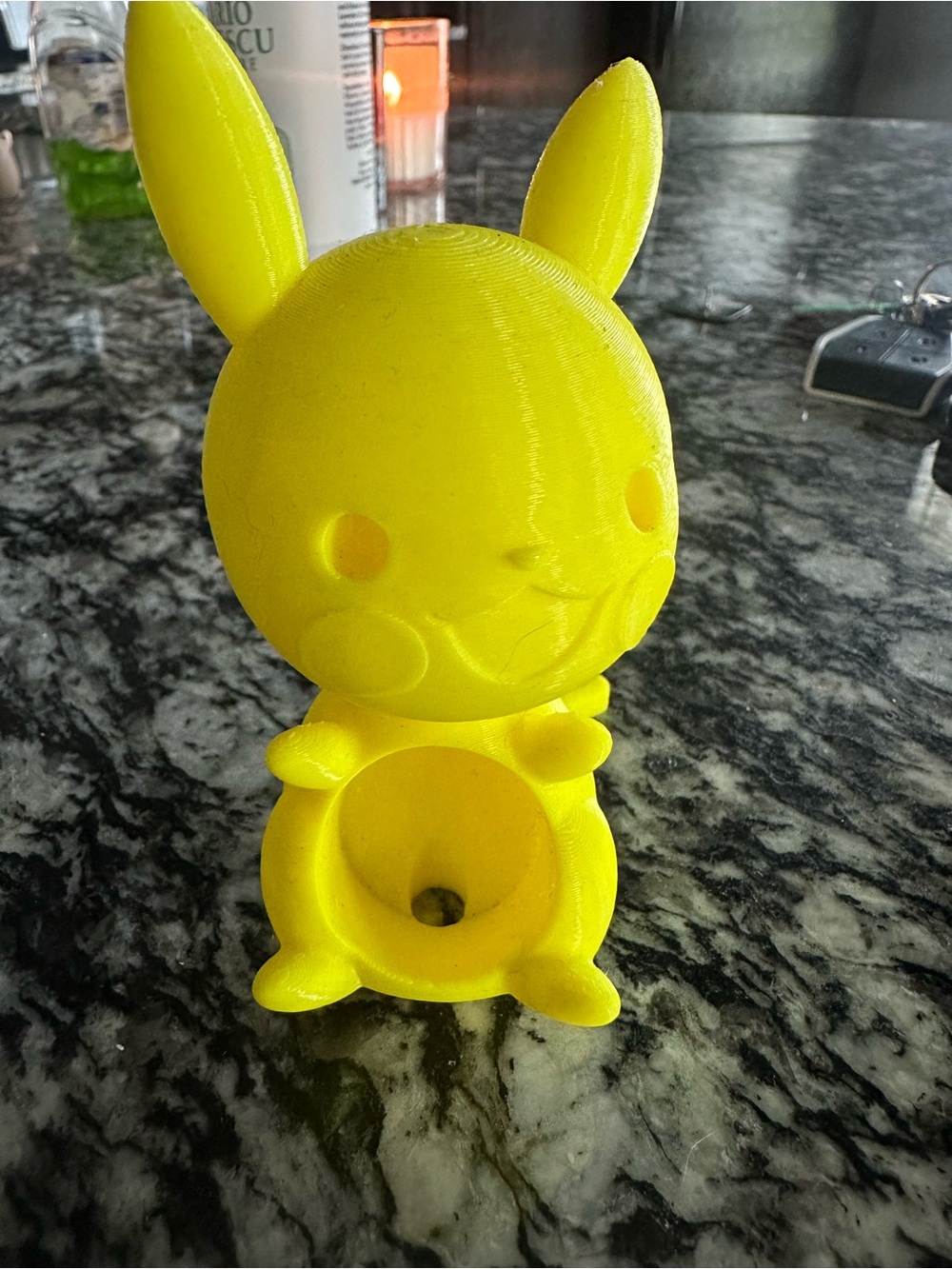 Yellow Pikachu-Style Figurine Air plant Holder
